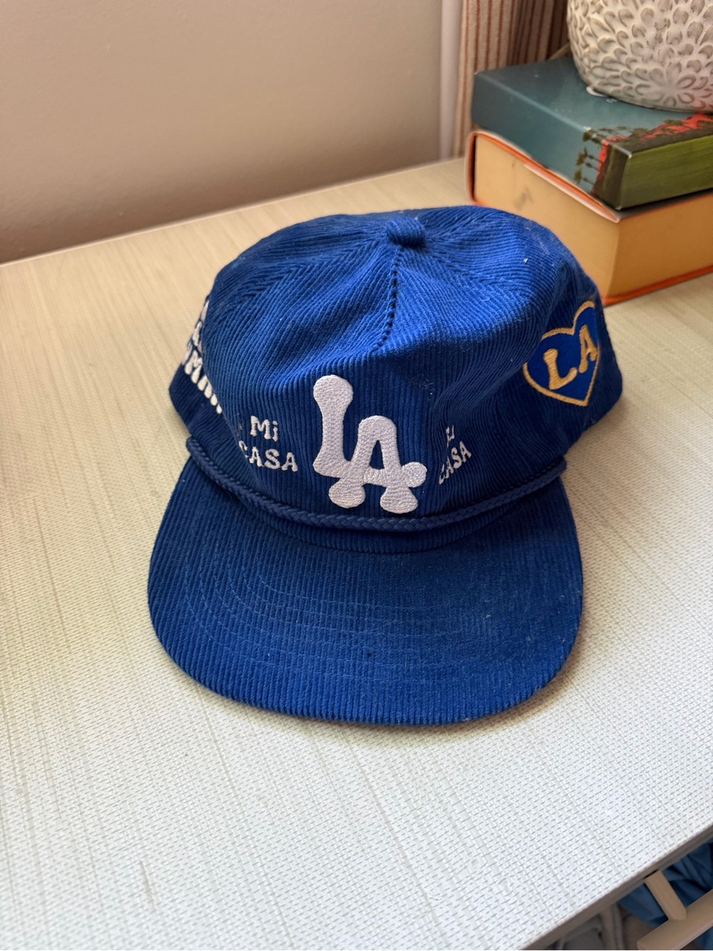 LA Blue Corduroy Cap with Embroidered Logo